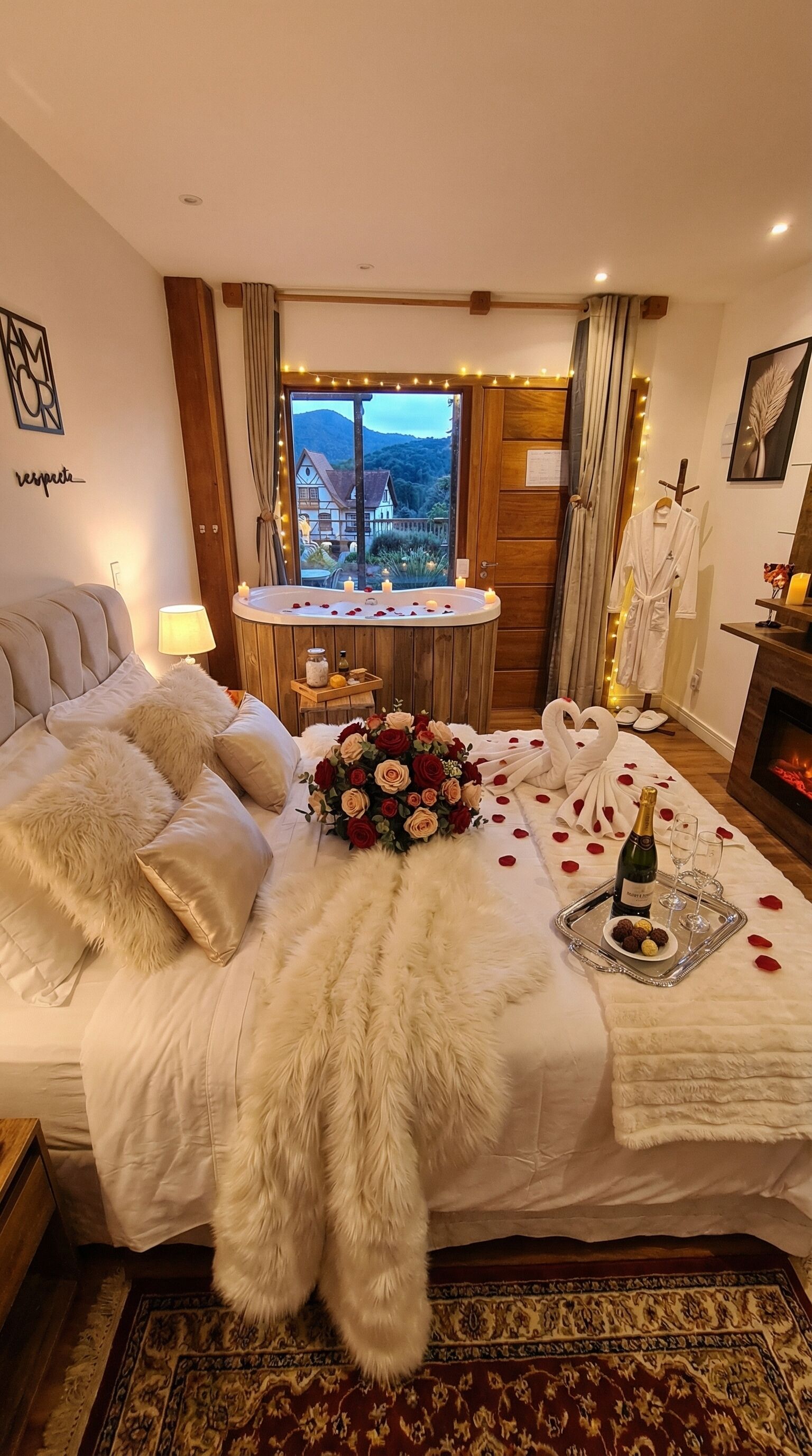 Romantic Room | Premium bedding, down comforters, pillowtop beds, minibar