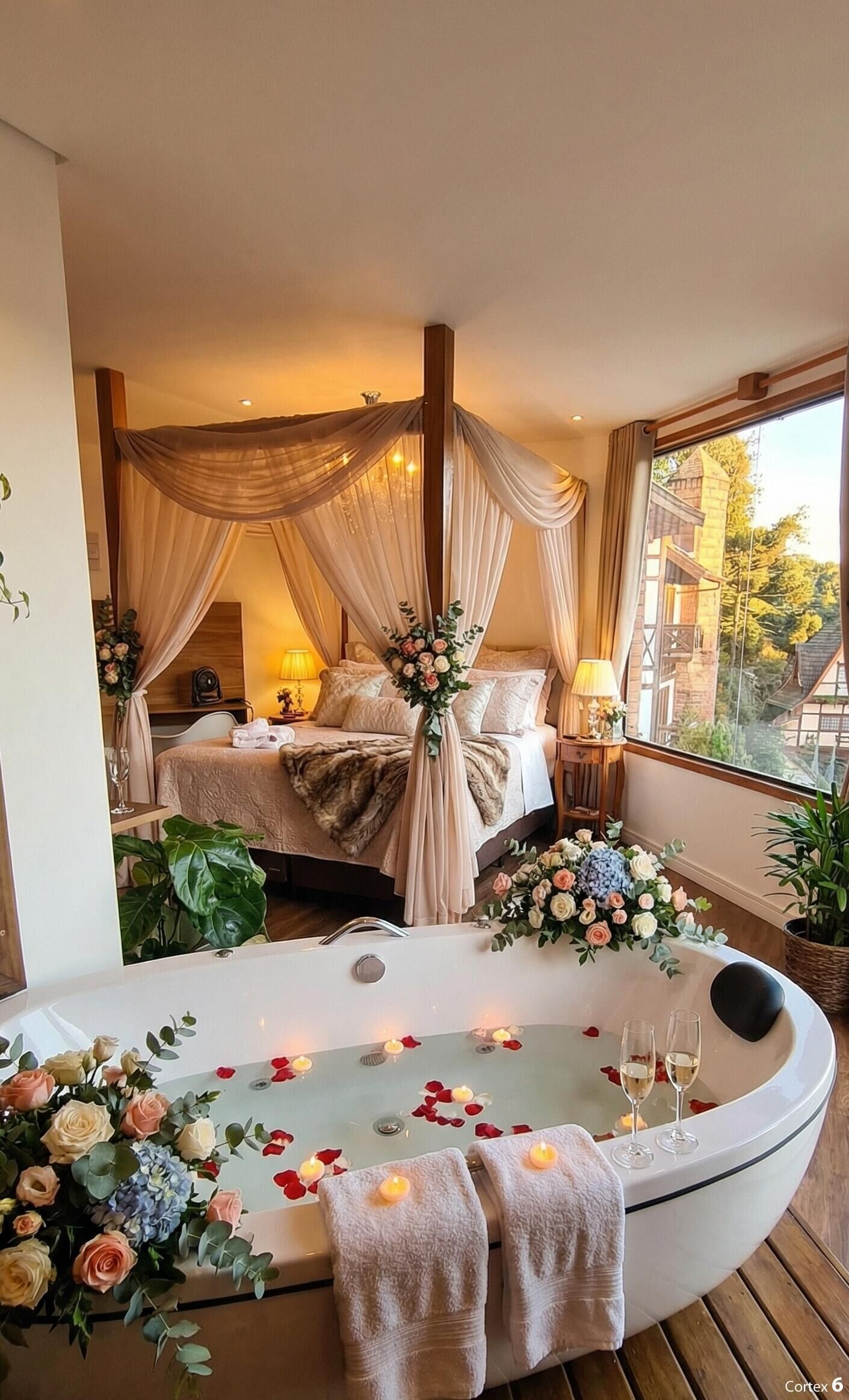 Luxury Double Room, 1 Queen Bed, Jetted Tub, Mountain View | Premium bedding, down comforters, pillowtop beds, minibar