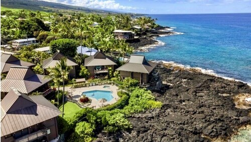 🏖️Oceanfront Kona Villa #11 Near Magic Sands | AC + Pool