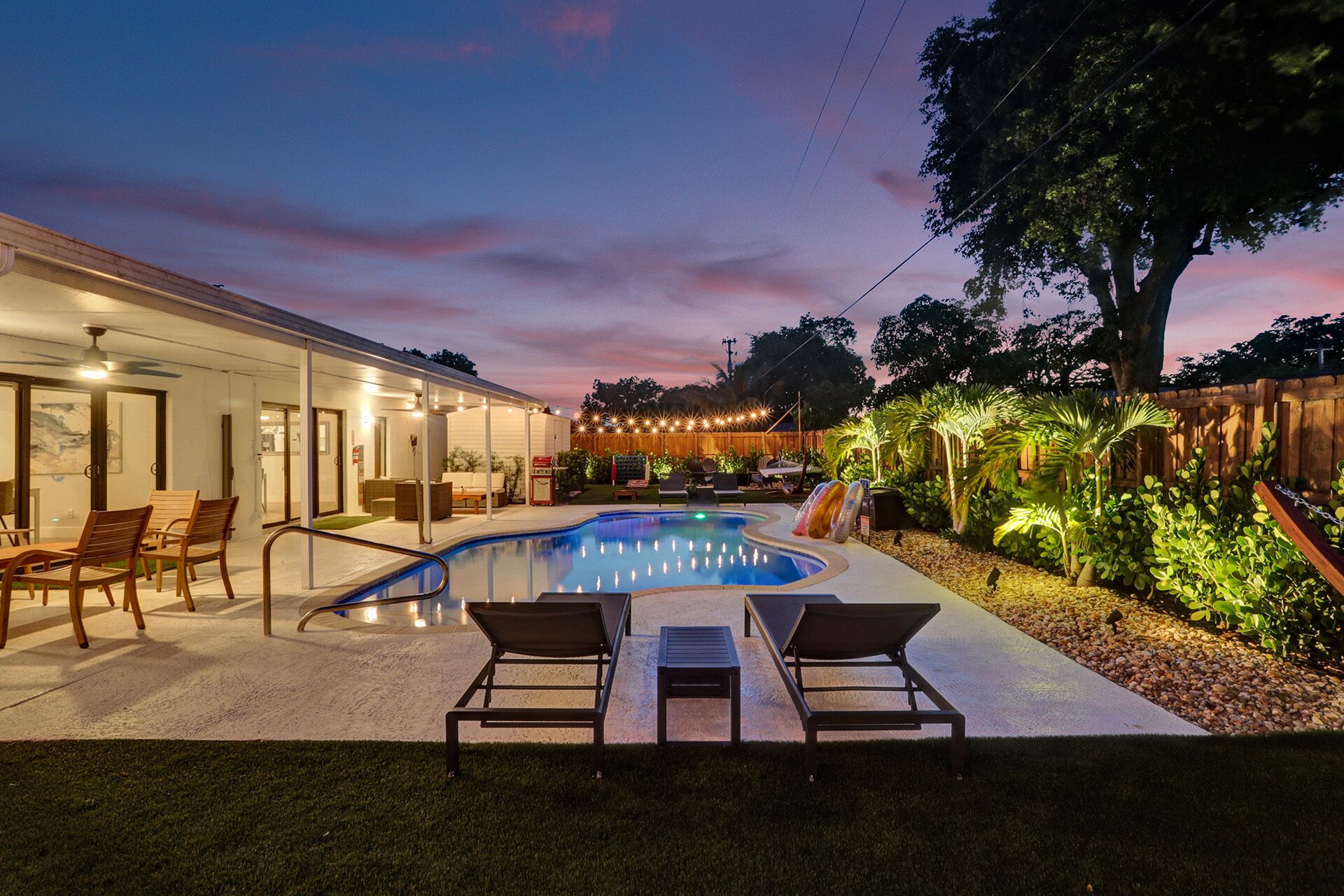 Piscine extérieure, piscine chauffée