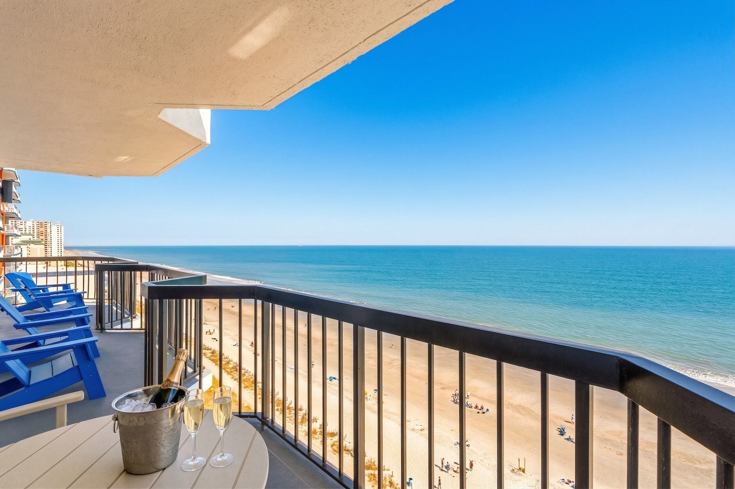 Premium penthouse, 2 slaapkamers, keuken, uitzicht op oceaan | Terras