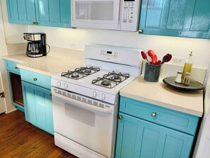 Fridge, microwave, oven, stovetop - Historic home, Heated Mini Pool, near downtown San Antonio! Walk to Zoo & Witte! (San Antonio)