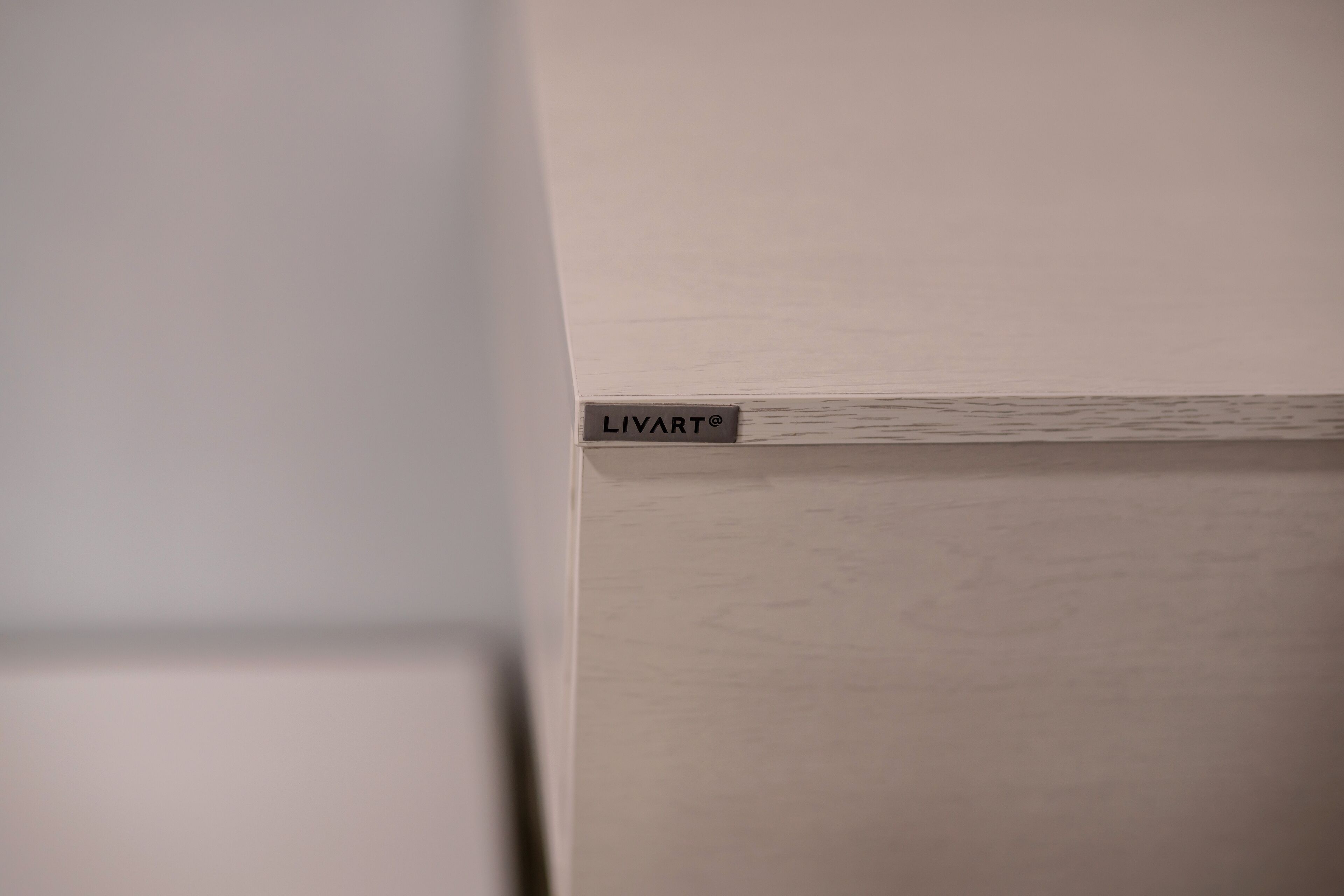 A close-up of a wall with a label reading "LIVART®".
