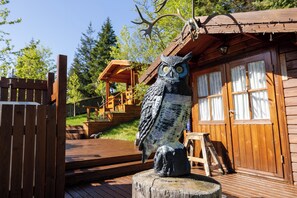 Private Cottage, 1 King Bed, Hot Tub, Mountain View | Terrace/patio - The Herring House (Siglufjörður)