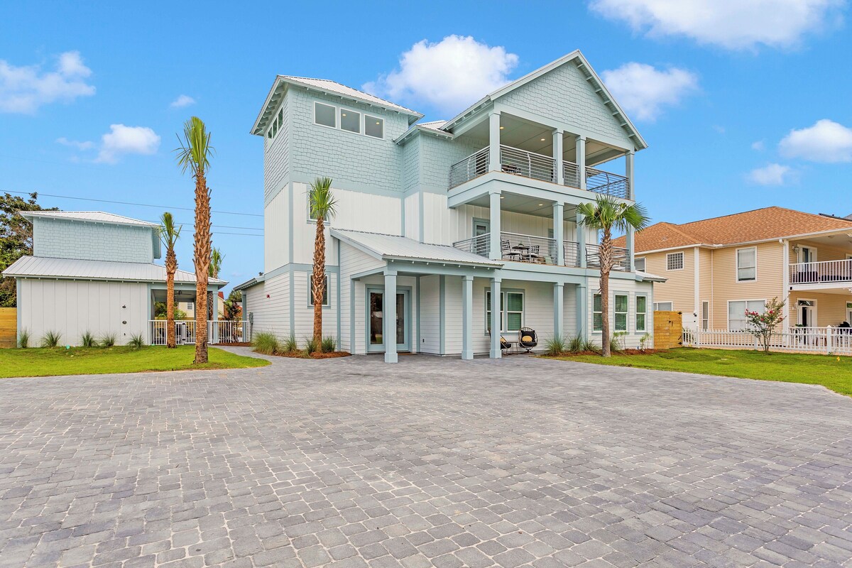 Photo 47 of Poseidon's Palace: Luxury Home with Pool+Spa! Golf Cart! 3 Min to Beach
