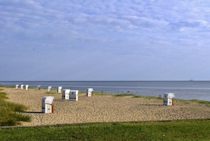 Beach nearby, sun-loungers