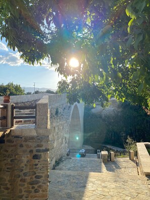 Vue sur la campagne depuis l’hébergement