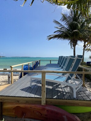 On the beach, sun loungers, beach towels - Exuma Oceanfront-Steps to the beach-Side Quest (George Town)
