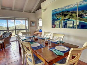 Dining - San Costanzo 2 br/ba Delightful breezes, Caribbean views, hot tub and generator! (St.John)
