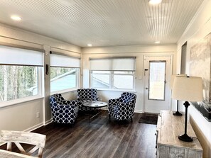 Smart TV, foosball, books