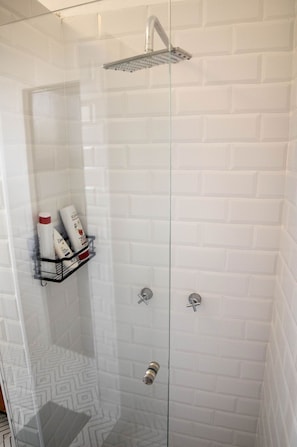 Familienapartment | Badezimmer | Dusche, Handtücher