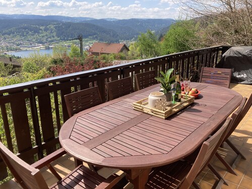 Chalet coteau des Xettes lake and slopes view with sauna