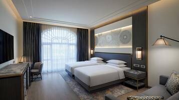 Down duvets, minibar, in-room safe, desk