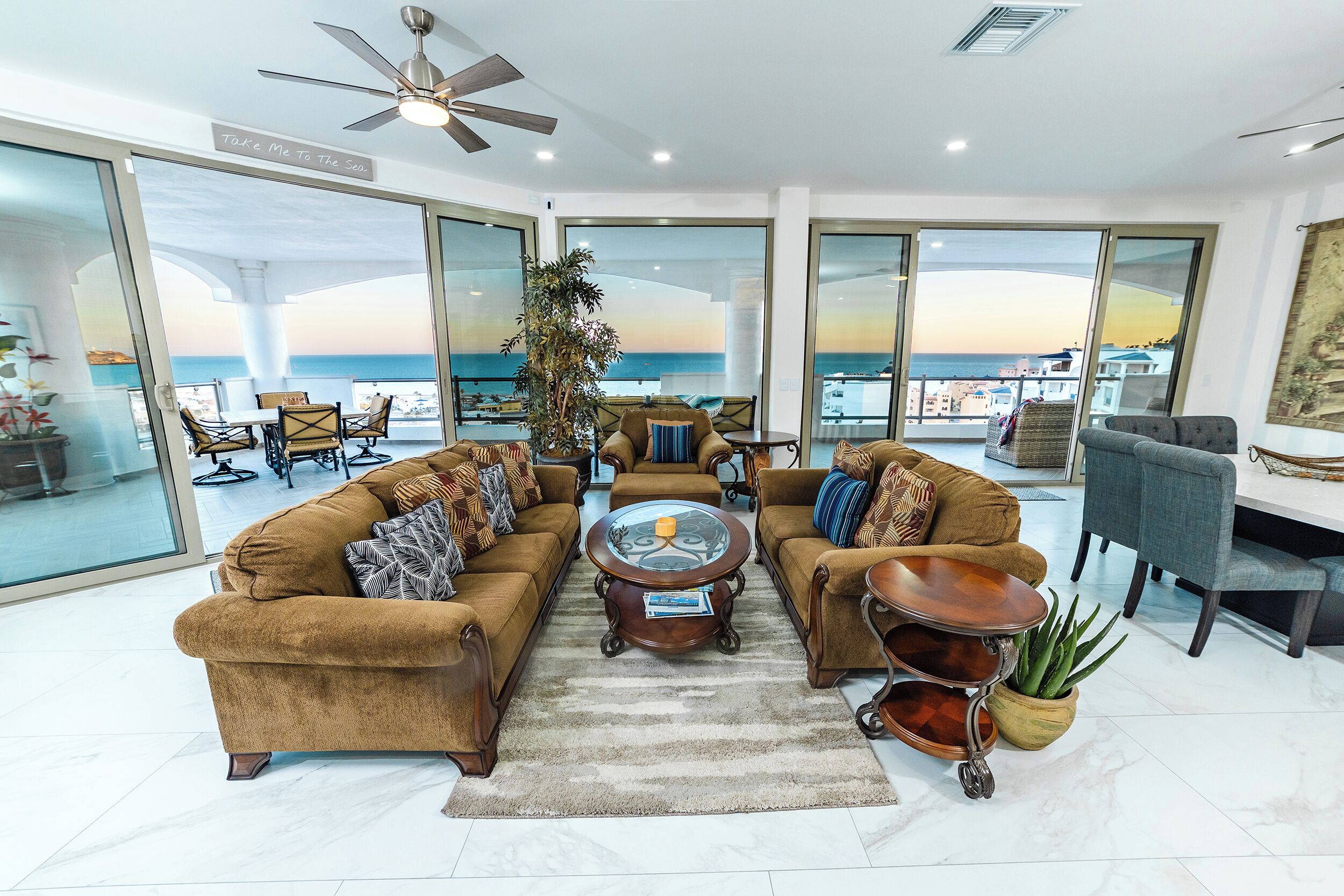 Panoramic Condo | Living area | 32-inch Smart TV with cable channels, TV, streaming services