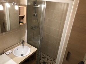 Ducha, secador de pelo y papel higiénico