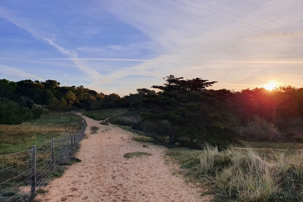 Chemin d'accÚs à la plage depuis la résidence à 800m à pieds