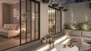 Gallery-suite - 1 kingsize-seng med sovesofa - ikke-ryger - køkken | Terrasse/gårdhave
