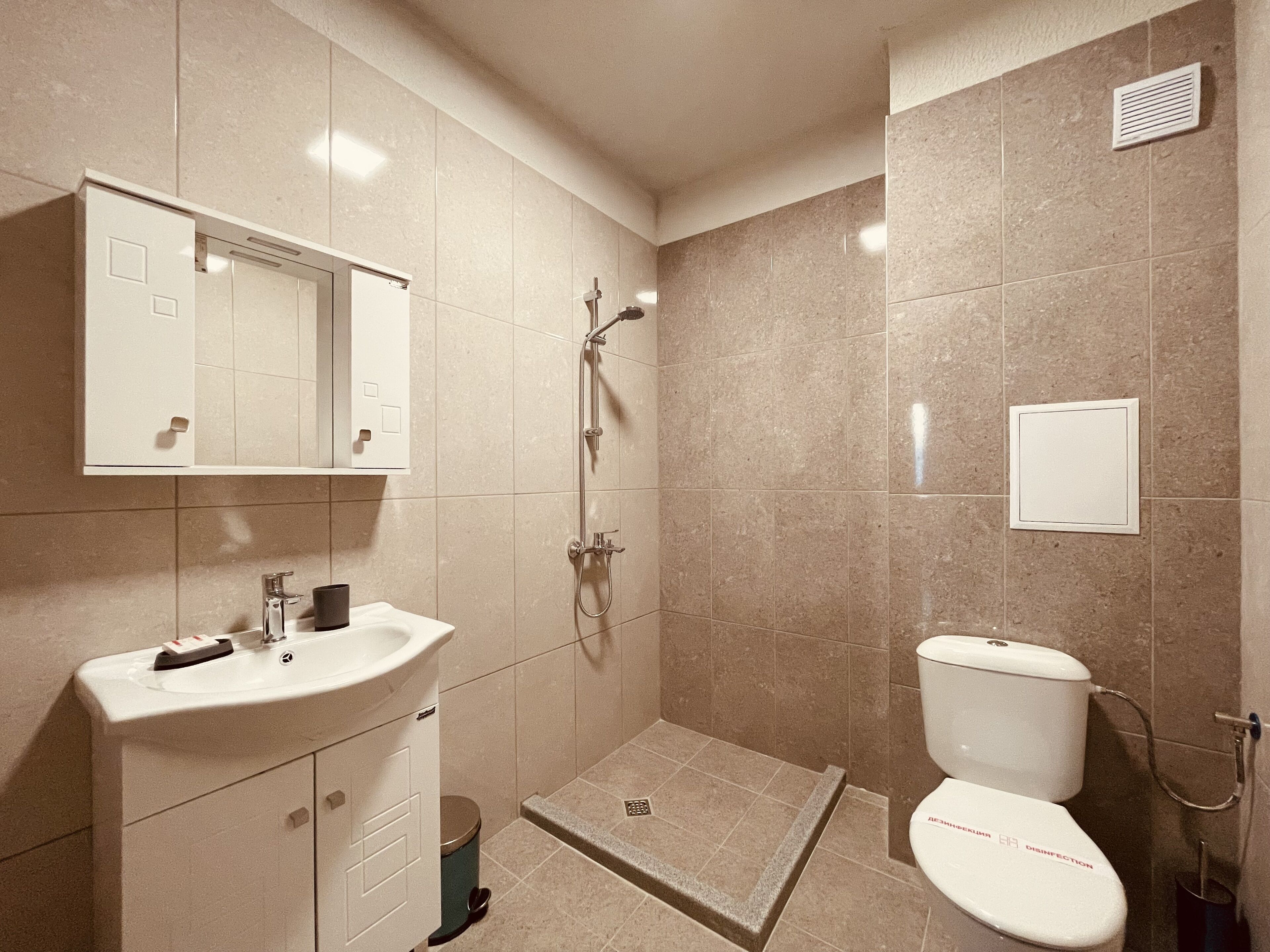 Luxury Apartment, 1 Bedroom, Smoking, Mountain View | Bathroom | Shower, free toiletries, hair dryer, slippers
