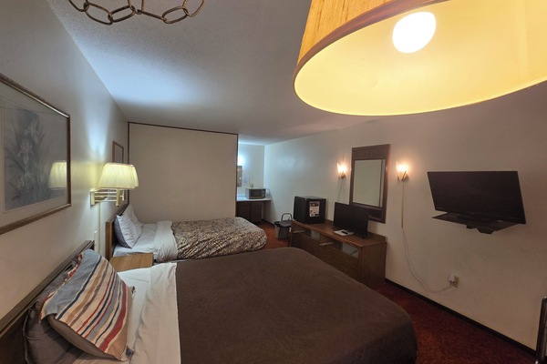 Room, 2 Queen Beds, Non Smoking | Desk, iron/ironing board, free WiFi, bed sheets