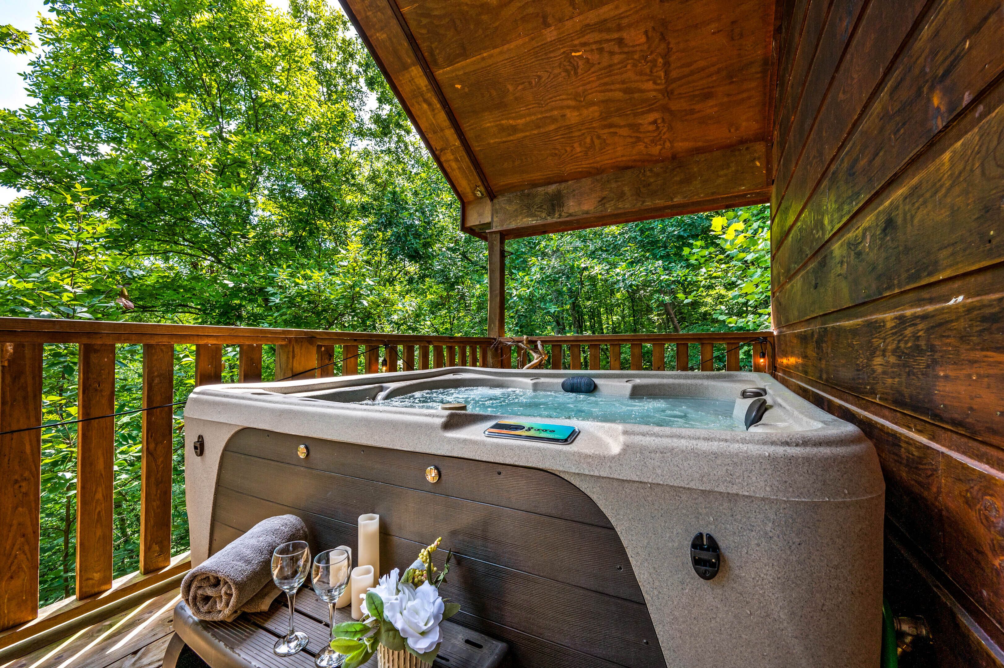 Outdoor spa tub