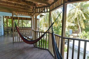 Terrace/patio - In the heart of West End, Roatan - Mariposa Lodge - Unit 2 (West End)