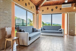 TV, fireplace, table tennis