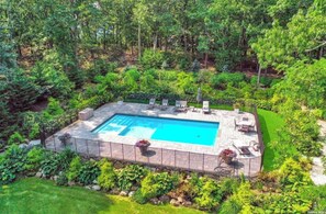 Outdoor pool, a heated pool - Beautiful Spacious 4 Bedroom House with Large Heated In-ground Salt Water Pool (Hampton Bays)