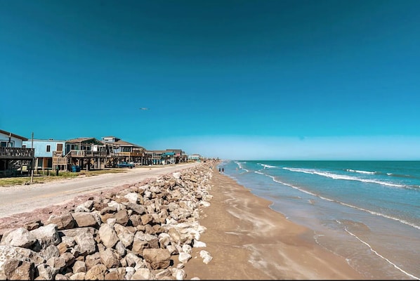 Enjoy stunning ocean views from the comfort of this beachfront property.