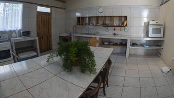 Fridge, microwave, coffee/tea maker, blender