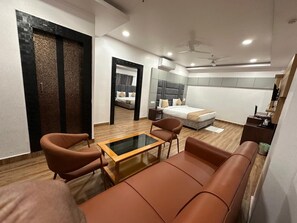 Family Room | Egyptian cotton sheets, premium bedding, down comforters - The Buddha Resort (Gaya)