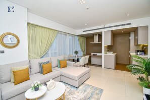 Apartment | Living area | 42-inch LED TV with cable channels, TV
