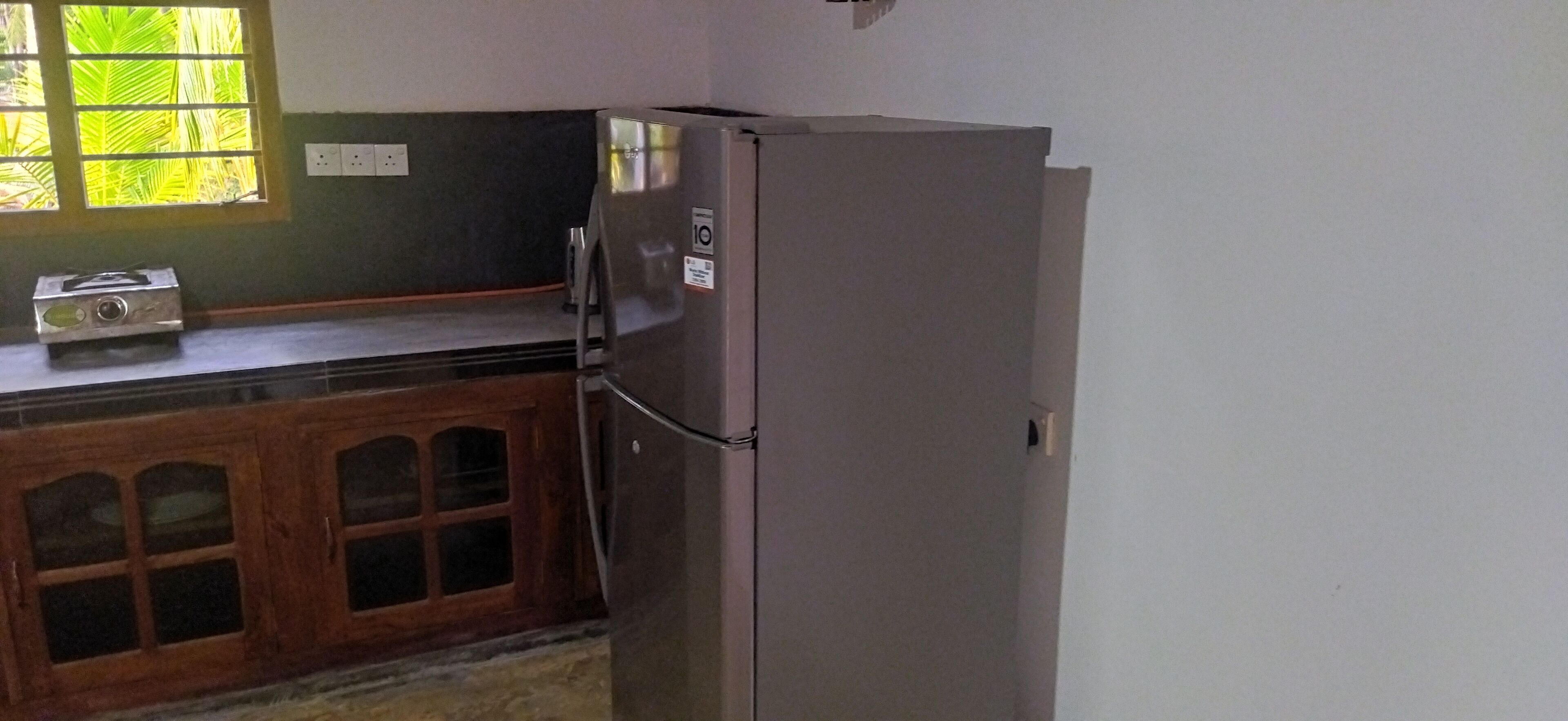 Fridge, microwave, oven, electric kettle