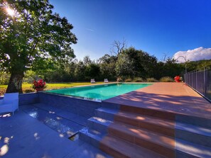 Outdoor pool, a heated pool - Rosalba, Private solar heated pool, walk restaurants, romantic, mountain views.  (Corfino)