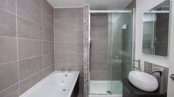 Bathtub, hair dryer