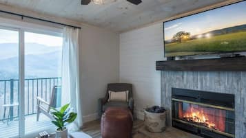 TV, fireplace, offices