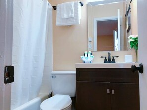 Combined shower/bathtub