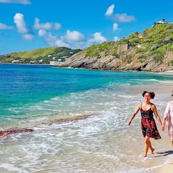 On the beach, sun-loungers, beach towels, beach massages