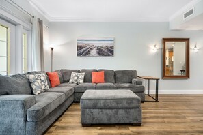 Flat-screen TV, DVD player