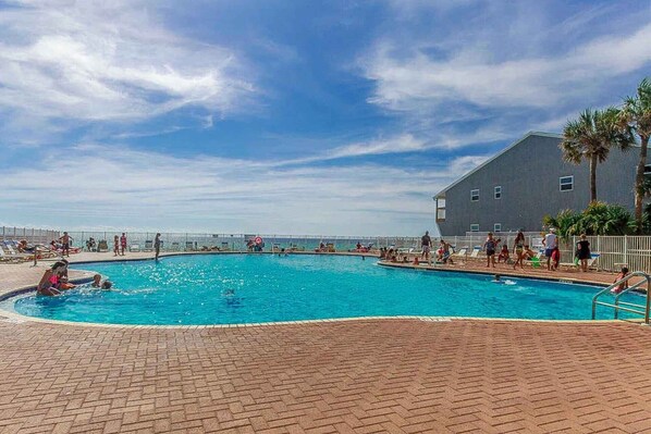 Indoor pool, outdoor pool - CORNER UNIT 3rd floor Beachfront~Panoramic View~walk to Pier Park King BR +Bunks (Panama City Beach)