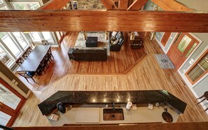 Smart TV, fireplace, foosball, table tennis