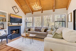 Smart TV, fireplace, Netflix, streaming services