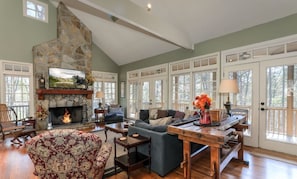 TV, fireplace, DVD player