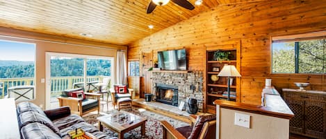 Télévision, cheminée