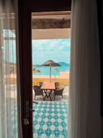 Family Quadruple Room, 3 Bedrooms, Sea View | Egyptian cotton sheets, premium bedding, minibar, desk