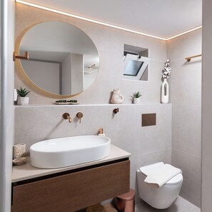 Exclusive Double Room | Bathroom | Shower, rainfall showerhead, free toiletries, hair dryer