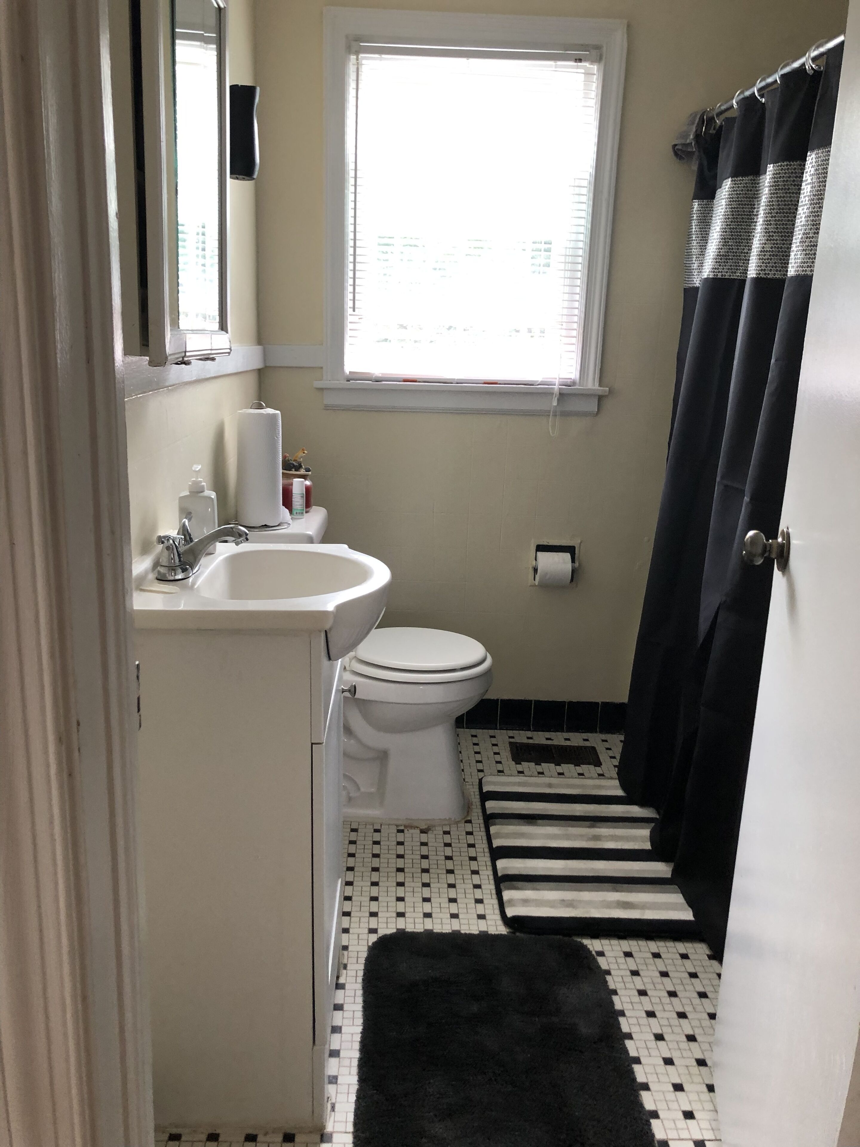 Badkar/dusch, handdukar, tvål och toalettpapper