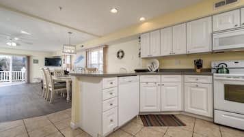 Coffee/tea maker, microwave, paper towels