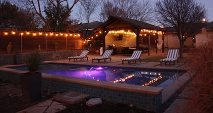 Half acre with huge yard, pool, hot tub, playground, cabana, 15 mins to downtown