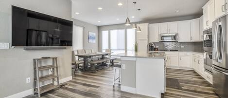 Microwave, oven, stovetop, dishwasher