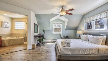 3 bedrooms, laptop workspace, iron/ironing board, bed sheets